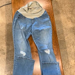 Denim indigo blue maternity jeans